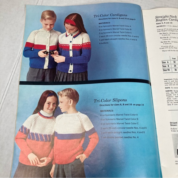 Spinnerin 101 Raglan Sweater Ideas Lesson 2 Volume 309 VTG 1963 - Picture 7 of 8